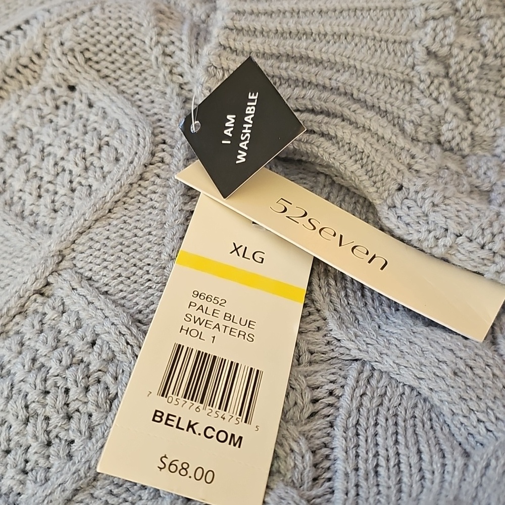 52 SEVEN Blue Cable Sweater . Really Beautiful. - Picture 4 of 4